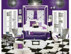 Purple White And Black Living Room