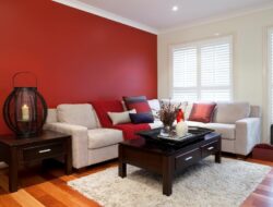 Red Feature Wall Living Room Ideas