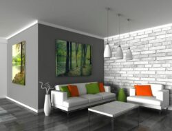 Grey Brick Living Room