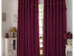 Dark Red Living Room Curtains