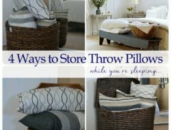 Living Room Throw Pillow Storage
