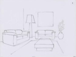 Simple Living Room Drawing