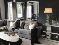 Dark Gray And White Living Room