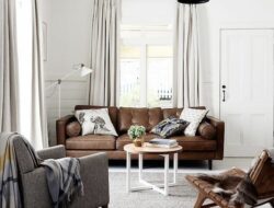 White Walls Brown Furniture Living Room