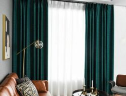 Dark Green Living Room Curtains