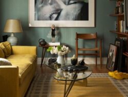 Sage Green And Mustard Living Room