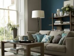 Grey Tan And Teal Living Room