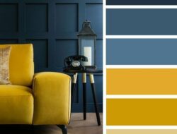 Royal Blue And Mustard Living Room