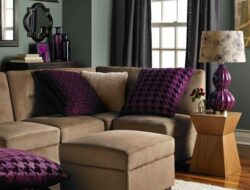 Purple And Chocolate Brown Living Room