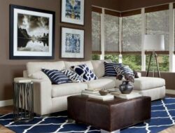 Blue Cream Brown Living Room
