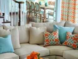 Turquoise And Orange Living Room Accents