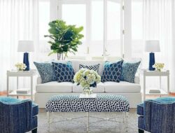 Navy And Light Blue Living Room