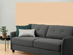 Zinus Contemporary Upholstered 78in Sofa Living Room Couch Dark Grey