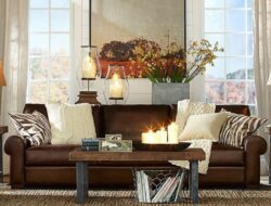 Pottery Barn Living Room Leather