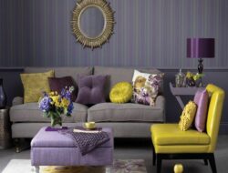 Grey Purple Yellow Living Room