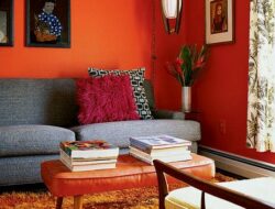 Red And Orange Decoration For Living Room