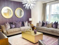 Purple And Gold Living Room