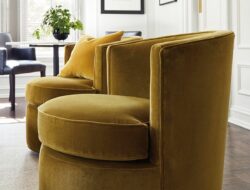 Round Swivel Arm Chairs Living Room