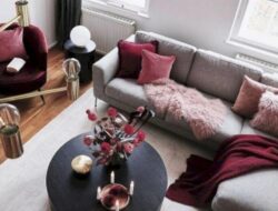 Modern Burgundy Living Room