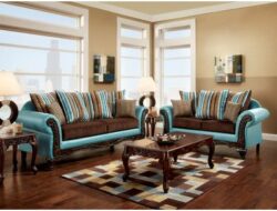 Turquoise And Brown Living Room Set