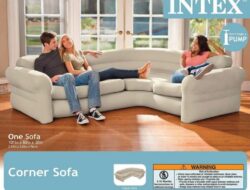 Intex Inflatable Corner Living Room Neutral Sectional Sofa 68575ep