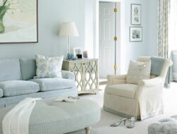 Pale Blue And White Living Room