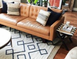 Mid Century Modern Living Room Leather Couch