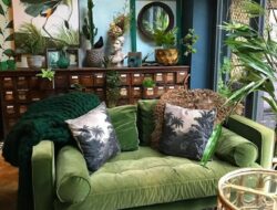 Green Boho Living Room