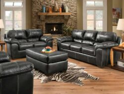 Black Fabric Living Room Set