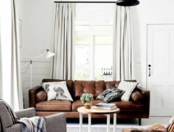 Scandinavian Living Room Leather Sofa