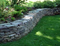 Dry Stack Stone Wall Living Room