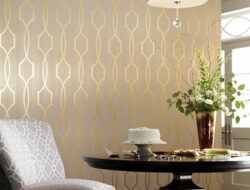 Gold Wallpaper Living Room