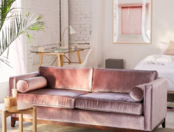 Pink Velvet Couch Living Room
