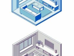 Isometric View Of Living Room