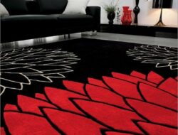 Red And Black Living Room Rug