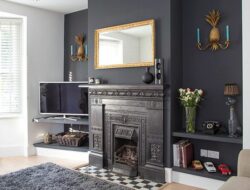 Grey Painted Feature Wall Living Room