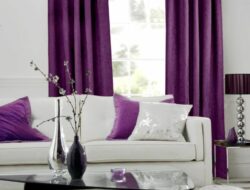 Living Room Purple Curtains