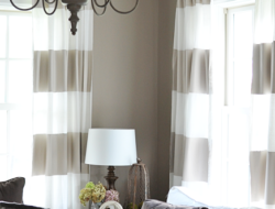 Grey Striped Curtains Living Room