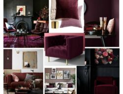 Burgundy Living Room Accessories