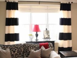 Black And White Striped Living Room Curtains