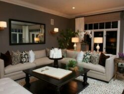 Charcoal And Beige Living Room