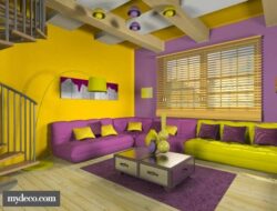 Lavender And Yellow Living Room