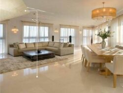 Beige Floor Tiles Living Room