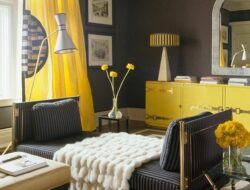 Yellow And Charcoal Living Room