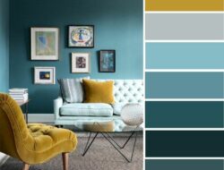 Mustard And Turquoise Living Room