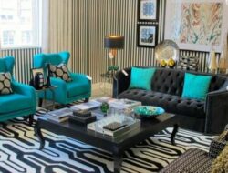 Black Turquoise Living Room