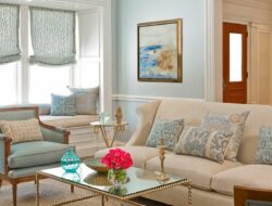 Light Blue And Beige Living Room