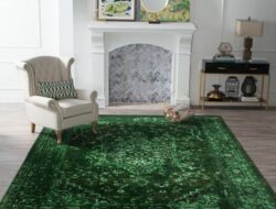 Living Room Green Area Rug