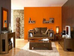 Orange And Brown Living Room Walls