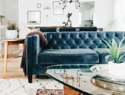 Light Blue Velvet Sofa Living Room
